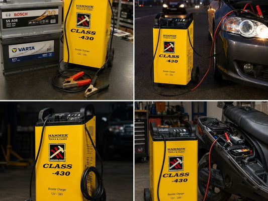 HAMMER TOOLS CLASS - Nabíjačka do auta a štartovací booster 12V/24V
