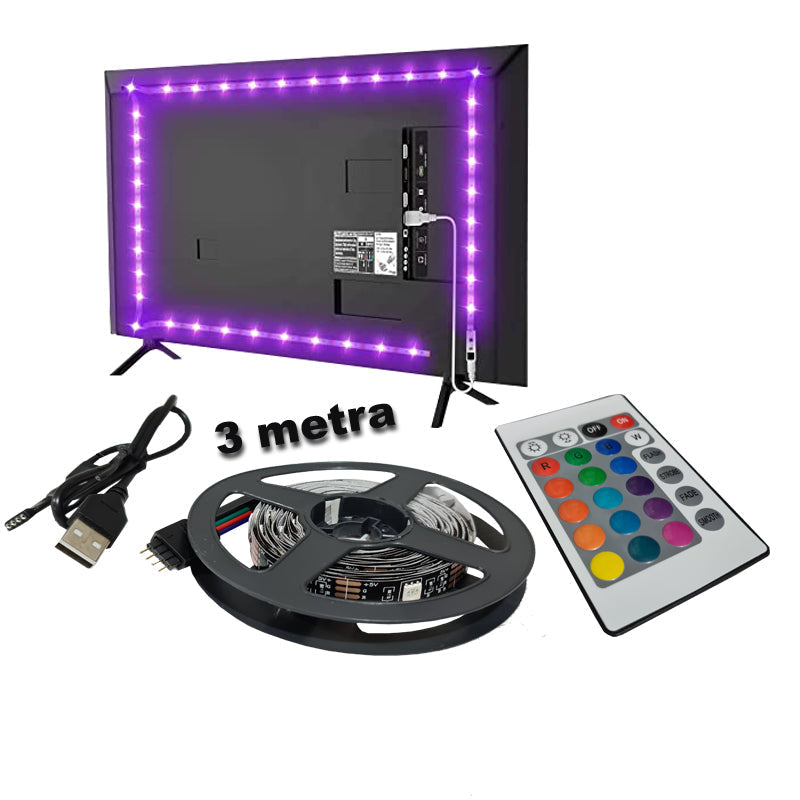 Vizuálne zaujímavý LED pásik k TV - 3m