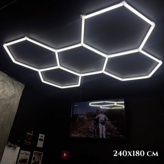 Stropný LED šesťuholník 240×180 cm