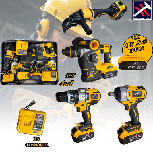 HAMMER TOOLS Súprava 4v1 – 4x48V 5Ah Li-Ion