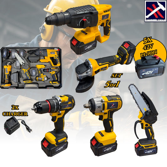 HAMMER TOOLS Súprava 5v1 – 5 batérií 42V