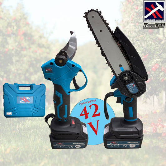 SET MINI AKU PÍLA + AKU NOŽNICE 42V X2 BATÉRIA HAMMER TOOLS