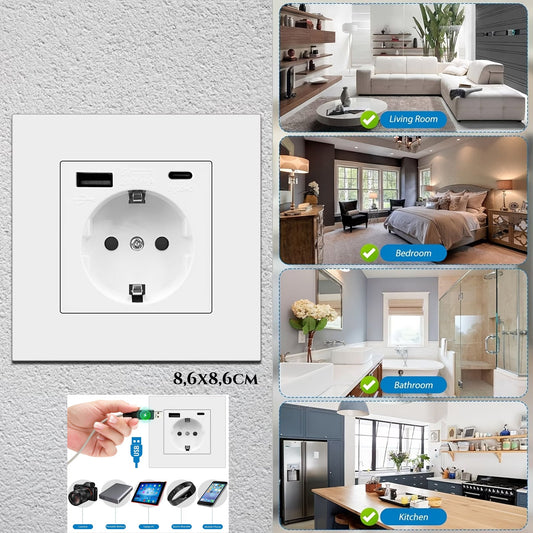 Duálna nástenná zásuvka (USB + C)
