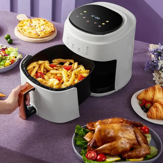 TEPLOVZDUŠNÁ FRITÉZA NA PEČENIE BEZ OLEJA 1400W 8L S VIACERÝMI FUNKCIAMI A DOTYKOVÝM DISPLEJOM