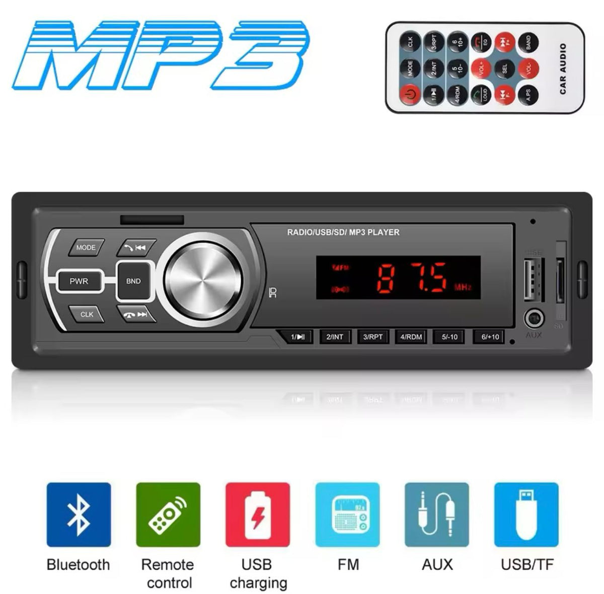 AUTORADIO BLUETOOTH MP3 S DIAĽKOVÝM OVLÁDANÍM