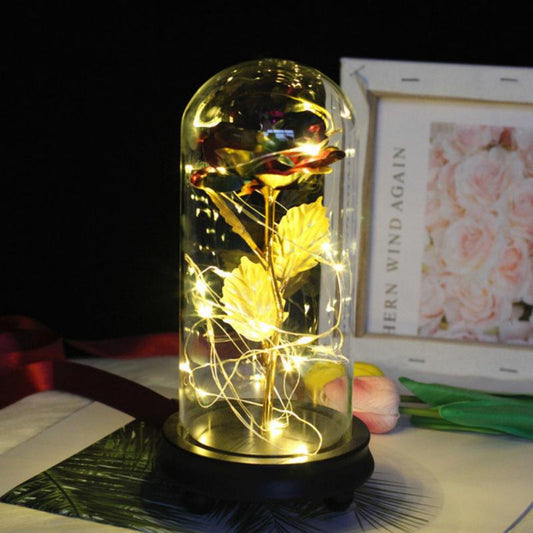 Romantická LED Ruža v sklenenej kupole + darčeková krabička ZDARMA
