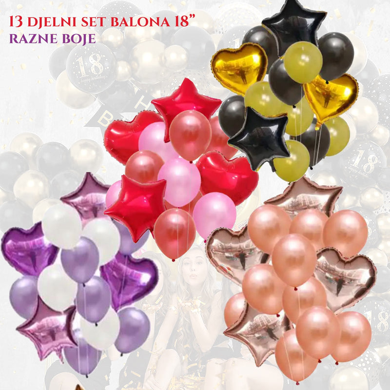 PÁRTY BALÓNY – 13 dielna sada 18"