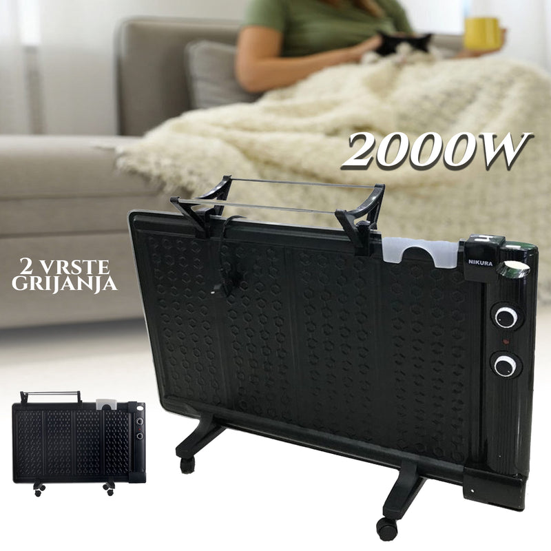OLEJOVÝ RADIÁTOR 2000W S REGÁLOM NA SUŠENIE bielizne